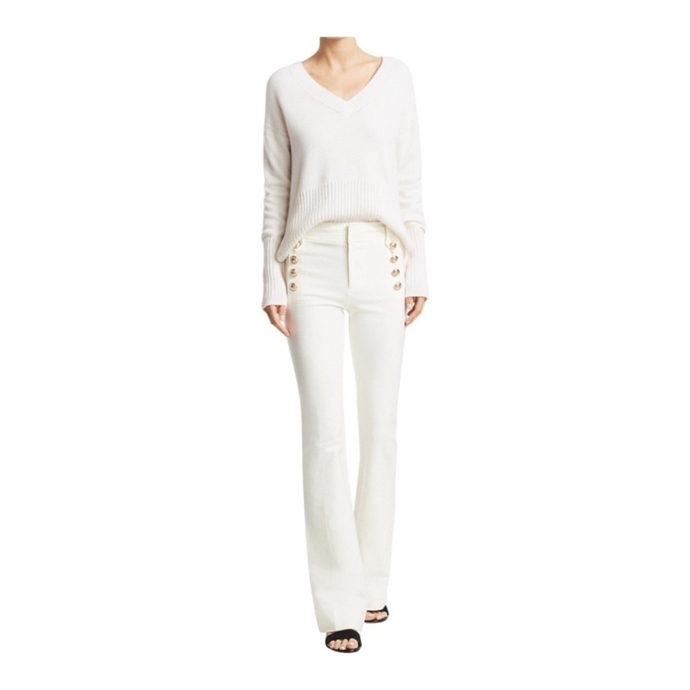 10 Crosby Derek Lam Ivory Flare Trousers